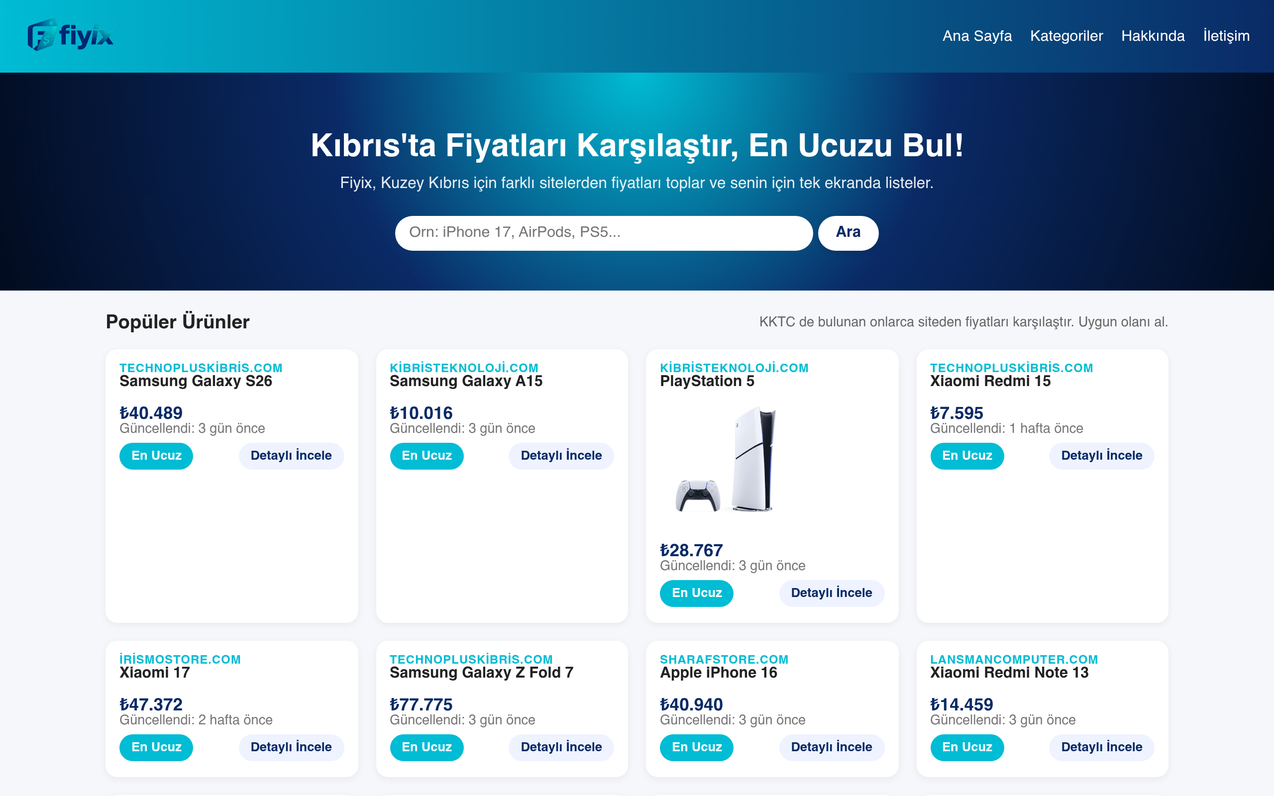 Fiyix.com ekran görüntüsü