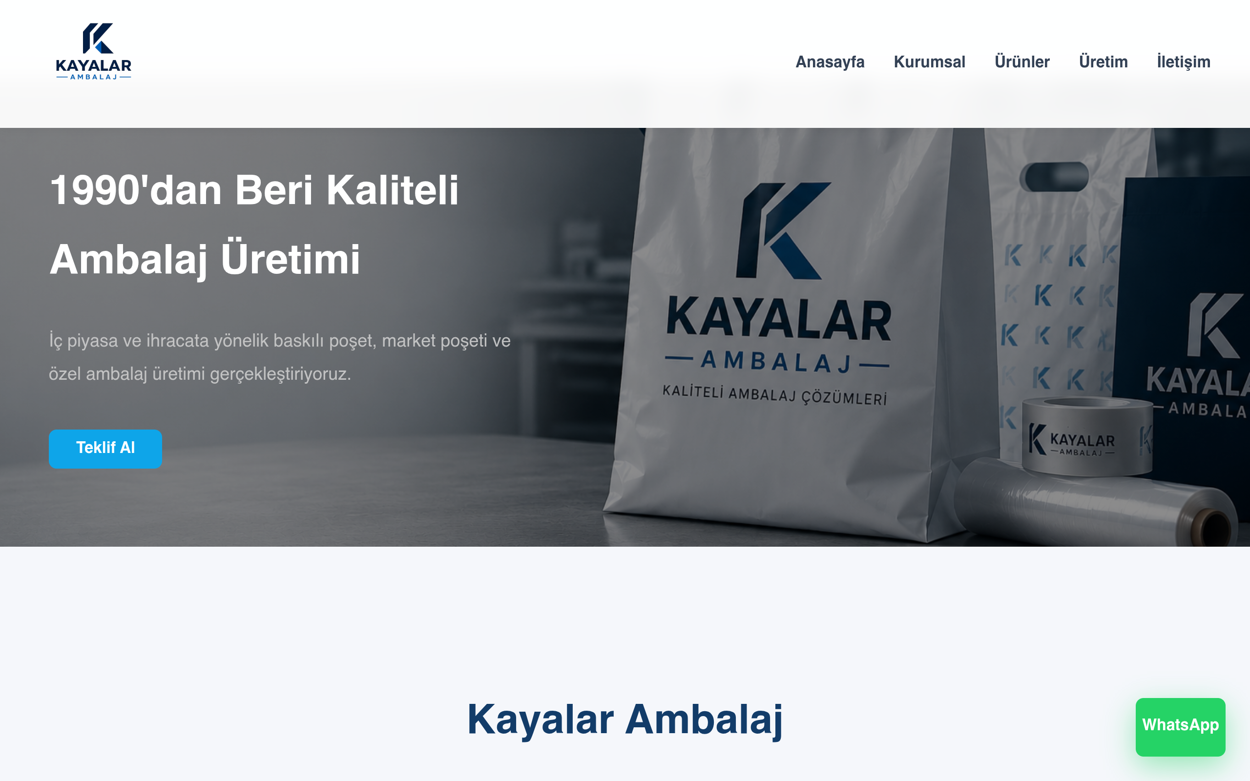 Kayalarambalaj.com ekran görüntüsü