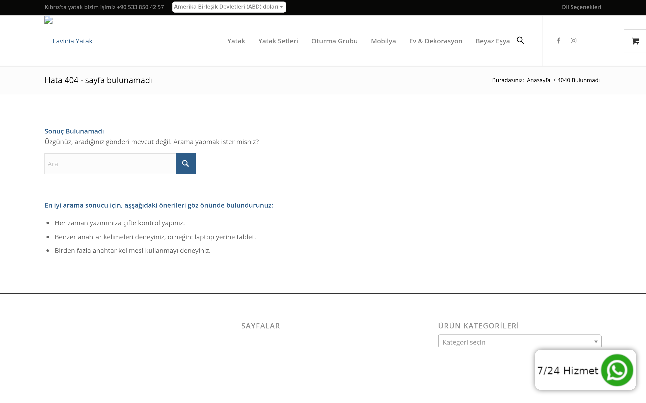 Laviniayatak.com ekran görüntüsü